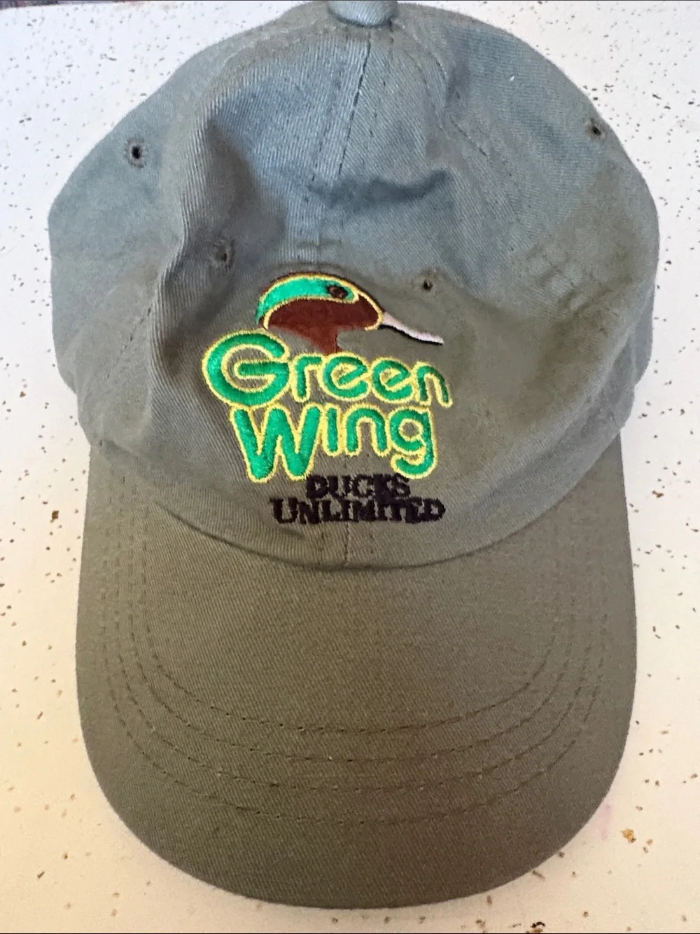 Embroidered Bird Cap - Green-Ducks Unlimited